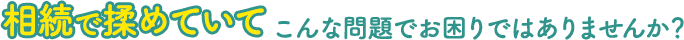 相続で揉めていて
こんな問題でお困りではありませんか？